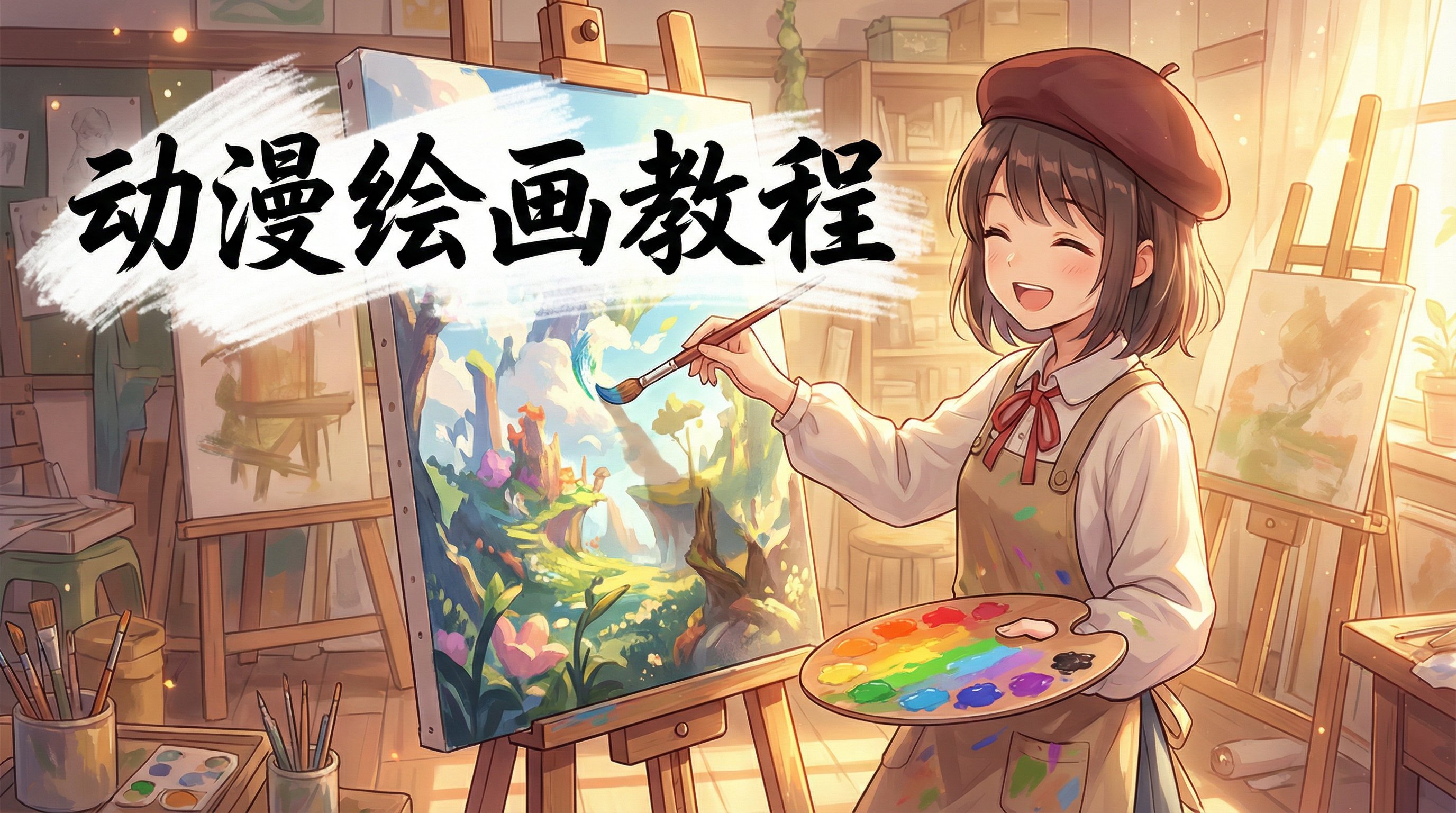 海角视频动漫绘画教程-水彩动漫演示
